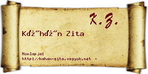 Káhán Zita névjegykártya